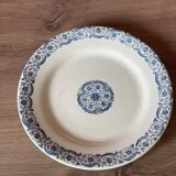 Flat plate in Gien porcelain, Biarritz model