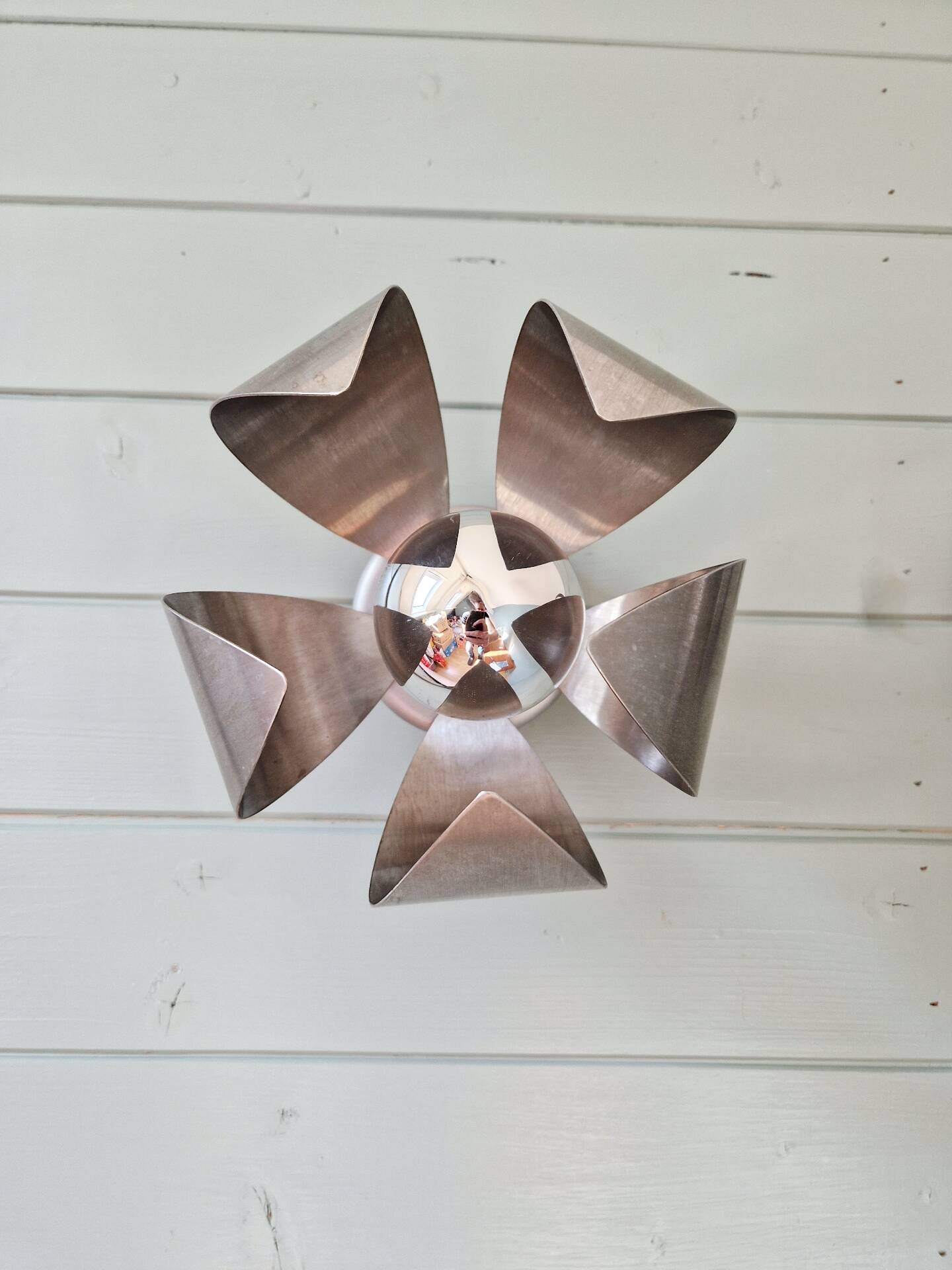 Pair of Space Age wall sconces in chrome metal, 1970s