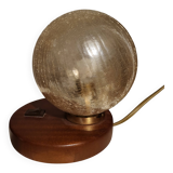 Globe lamp on teak base, 1950, 60, vintage