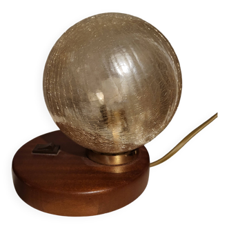 Globe lamp on teak base, 1950, 60, vintage