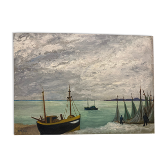 Tableau à l'huile Marine