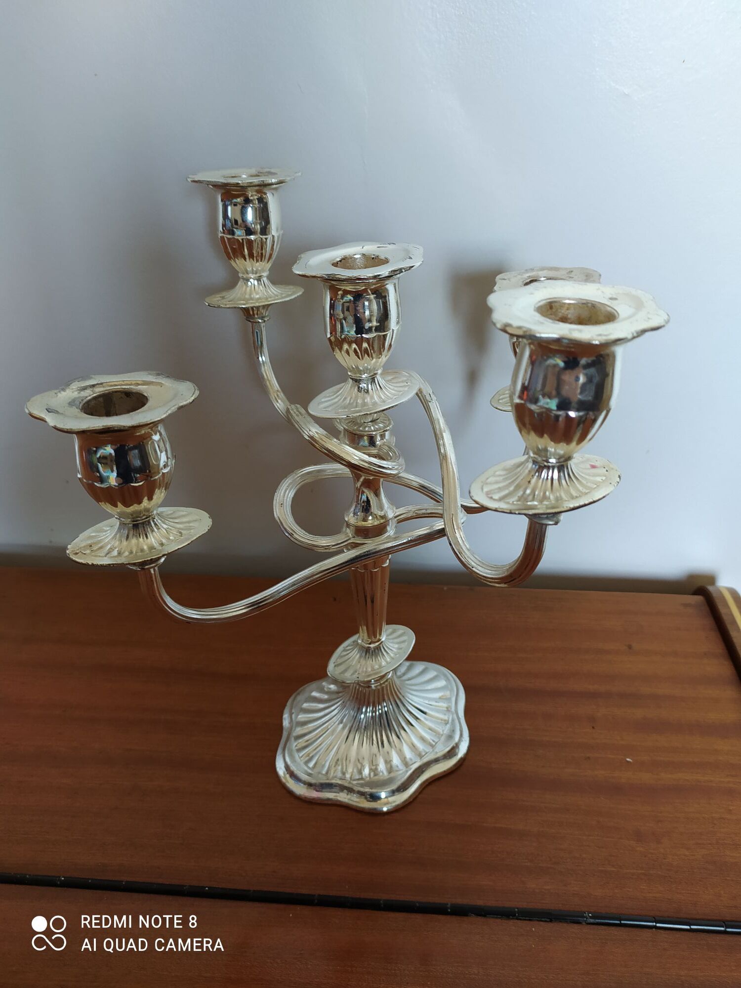 Chandelier metal chrome 5 branches