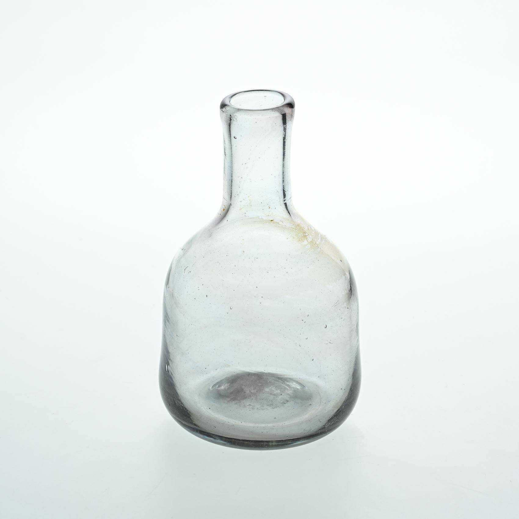 Blown glass bottle by Claude Morin, Dieulefit circa 1975