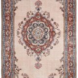 Medallion vintage carpet, one of a kind vintage rug, brown red turkish rug