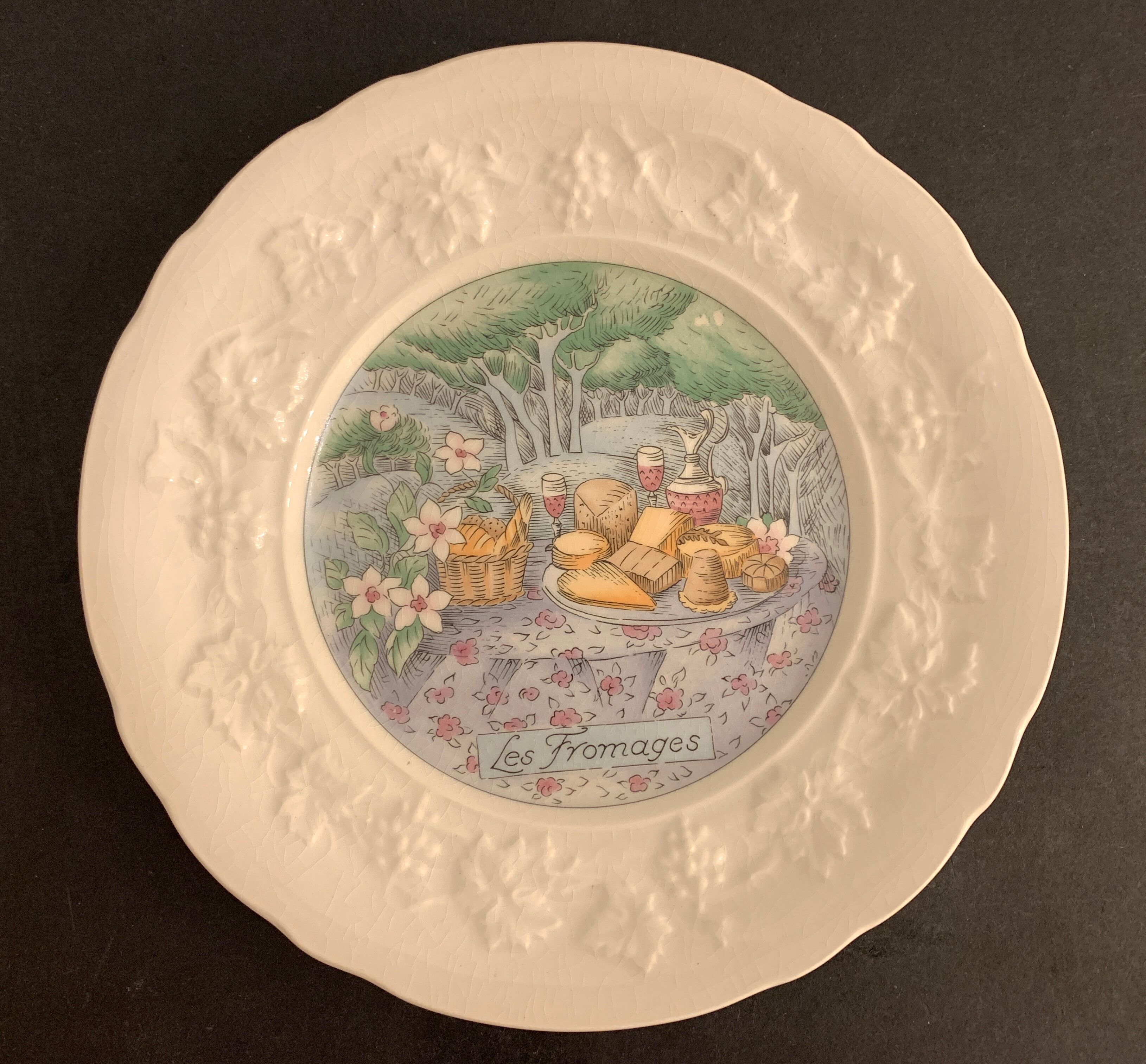 6 Gien cheese plates, Les Saveurs by Marie-Pierre Boitard