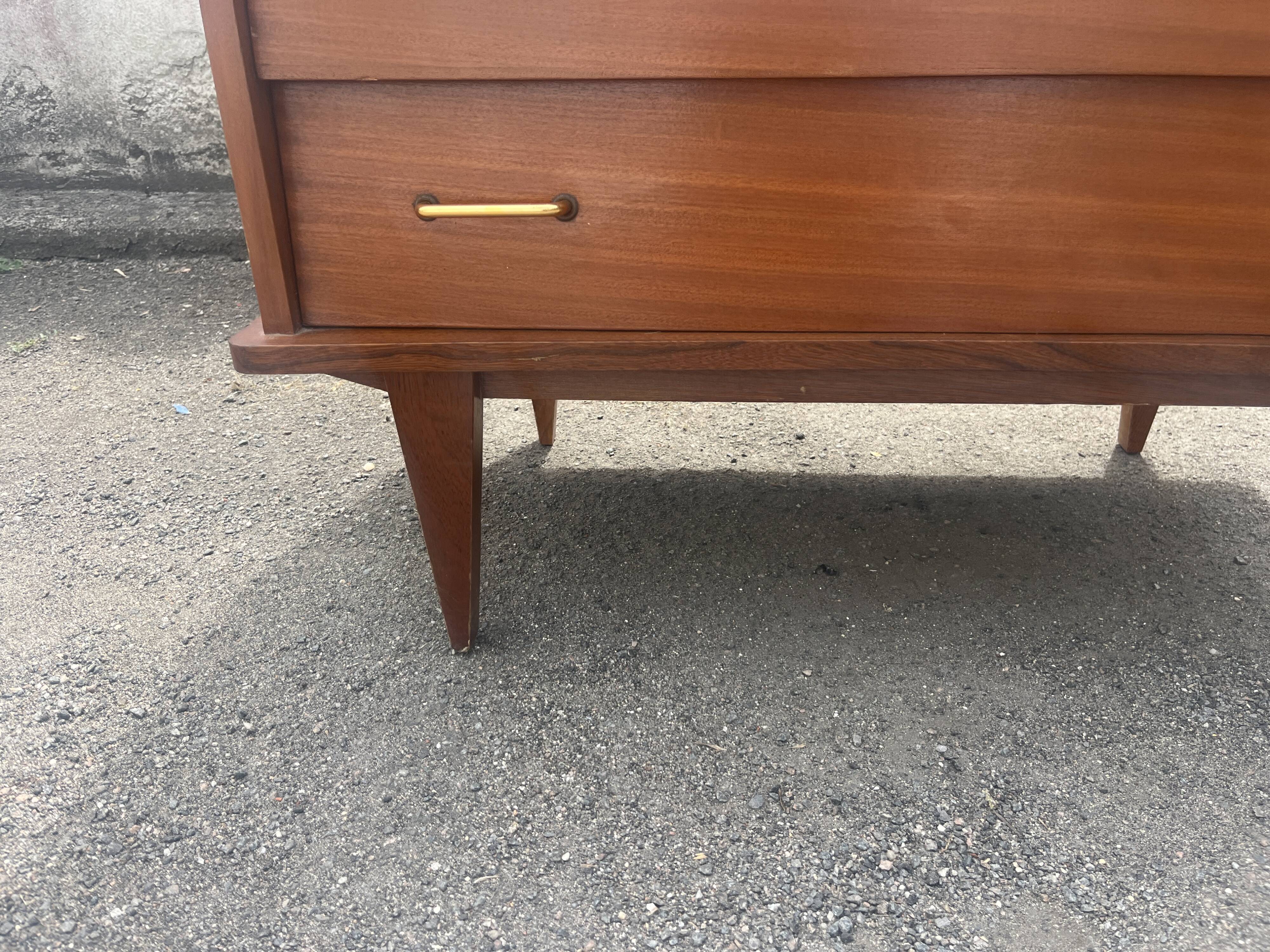 Commode vintage 3 tiroirs poignées années 60