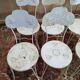 Suite de 8 chaises de jardin en fer forgé