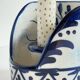 Blue ceramic hand candle holder vintage craft