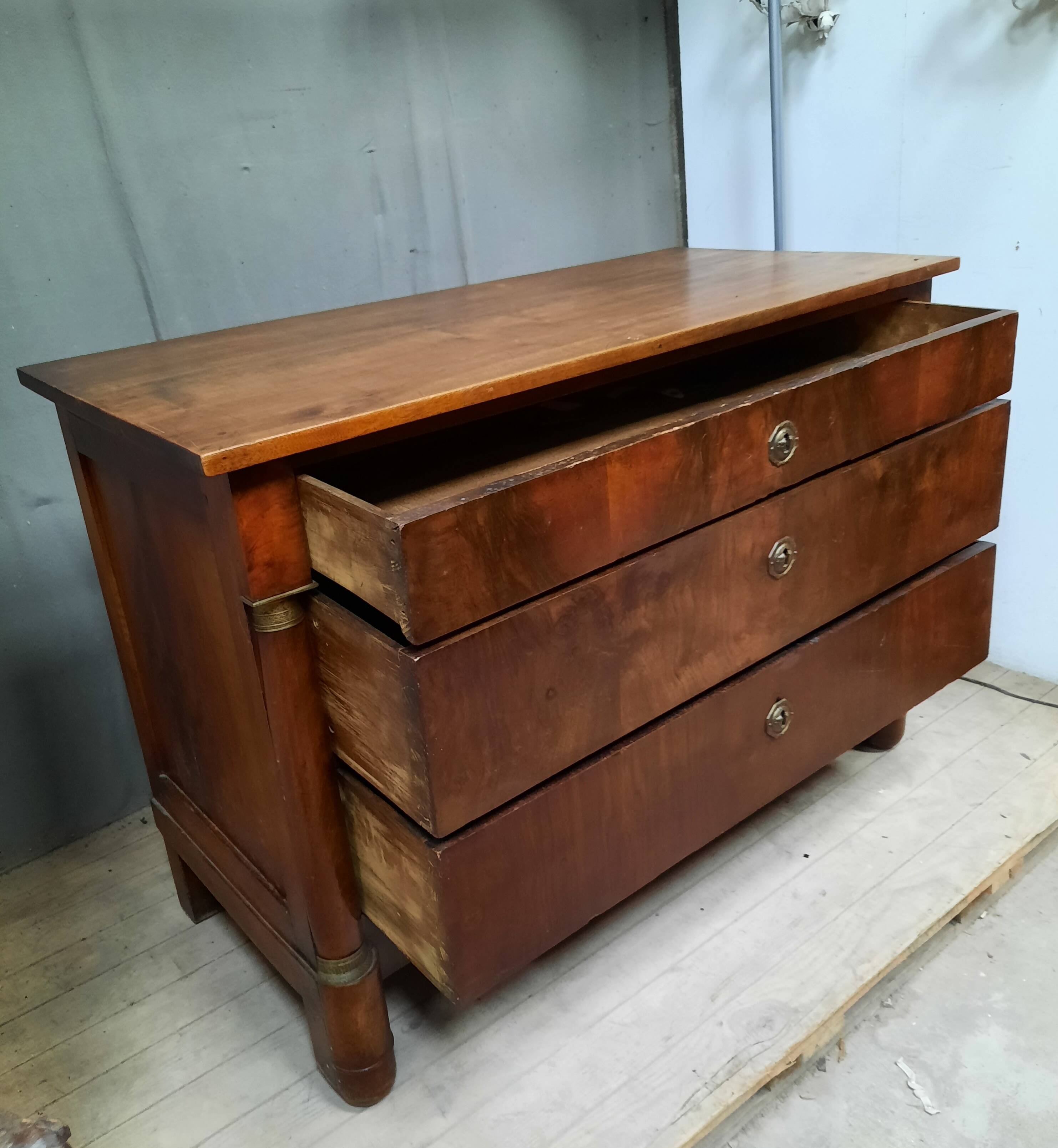 Commode empire en plaquage d acajou