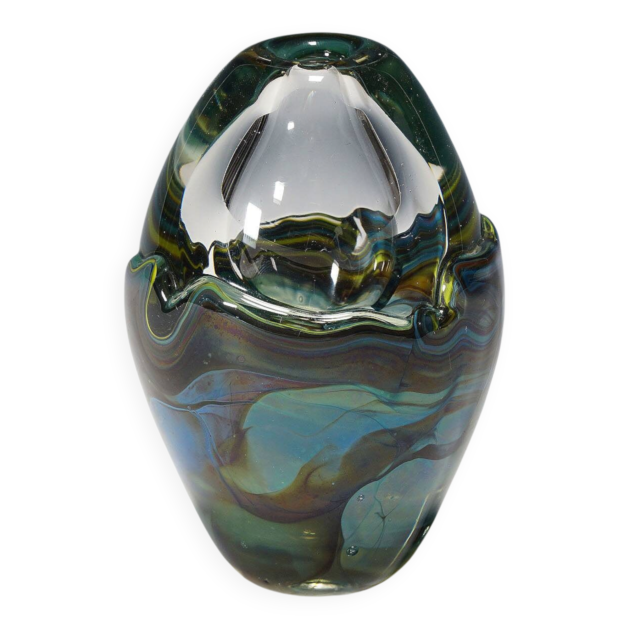 Vintage studio glass designed by the German artist Udo Edelmann 1988.