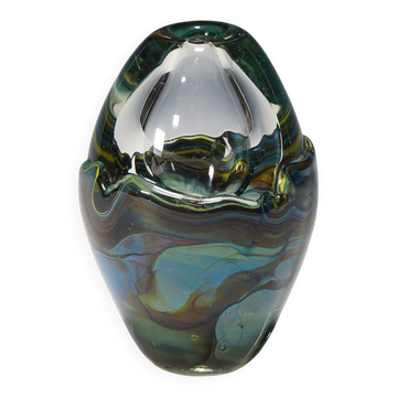 Vintage studio glass designed by the German artist Udo Edelmann 1988.