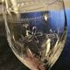 9 antique glass wine glasses engraved with flowers