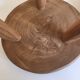Pair of tripod stools of farm in raw Elm