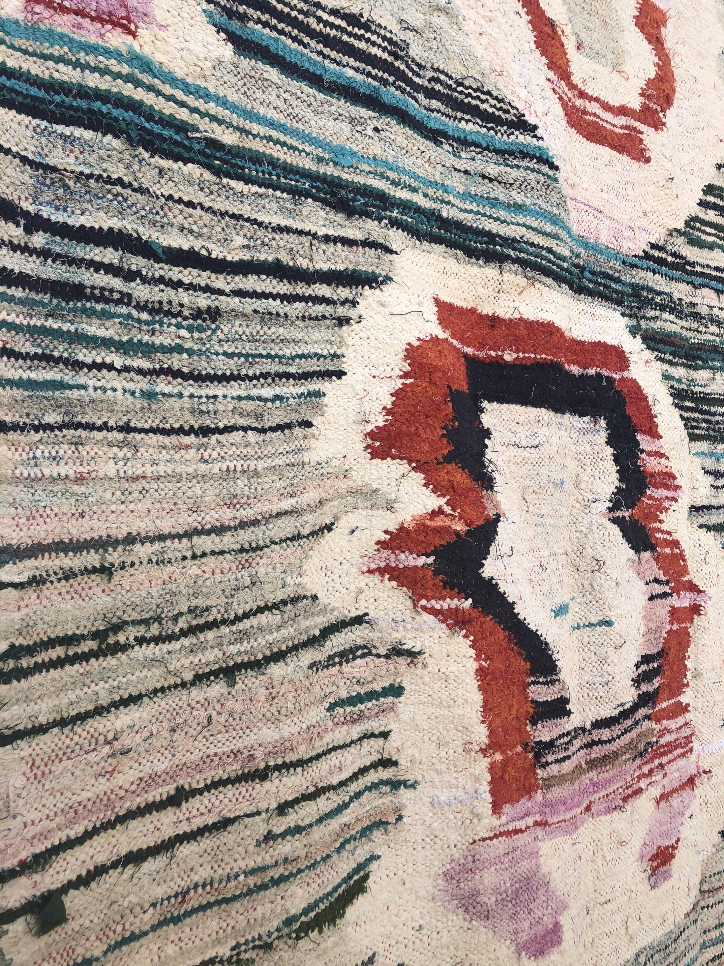 Moroccan Berber carpet Kilim Boucherouite 2.58x1.41m