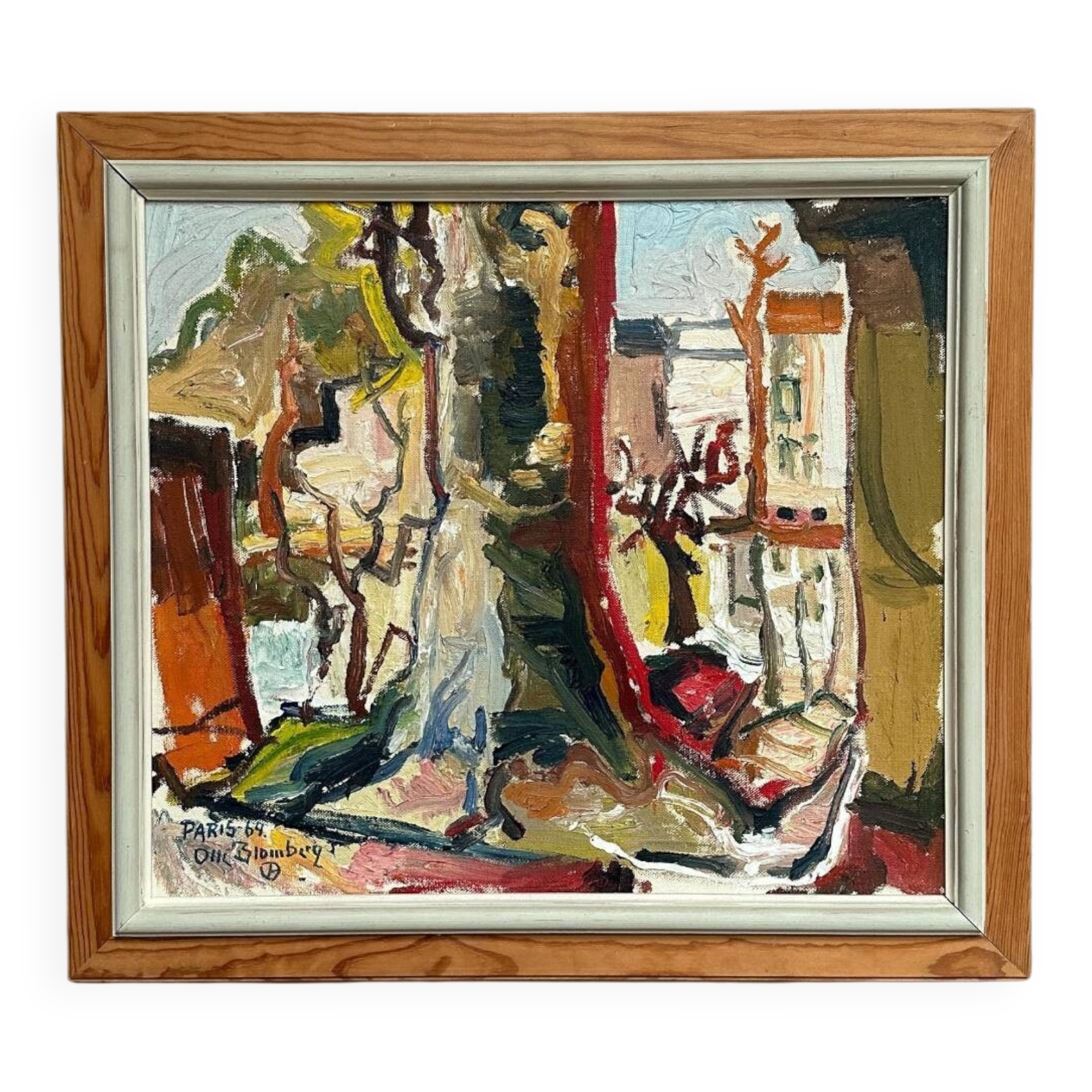 Original Swedish Oil On Panel – Paris (1964) – Olle Blomberg