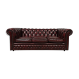 Chesterfield leather sofa burgundy English style