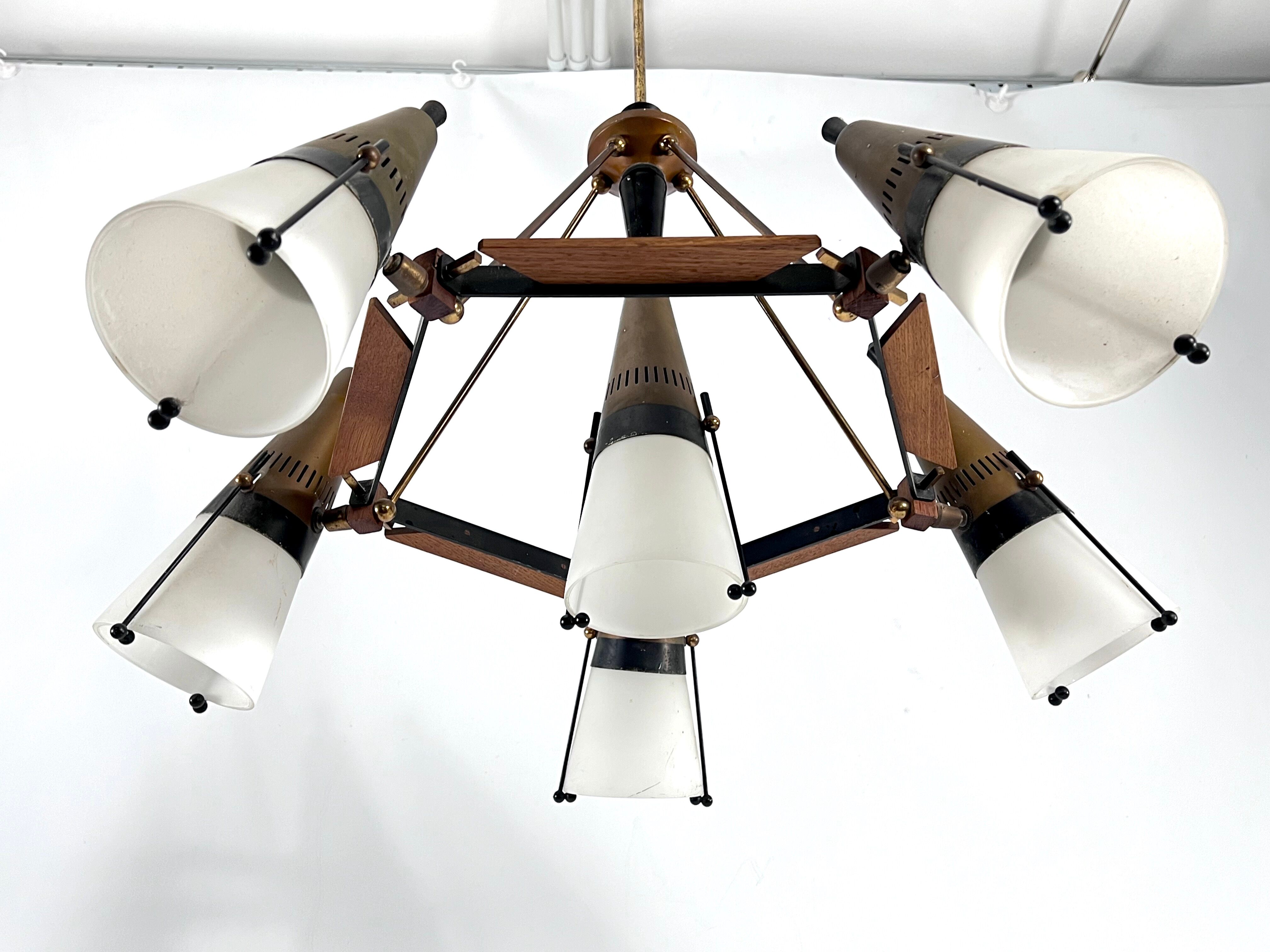 Mid-Century Modern sputnik chandelier, Italy 1950s