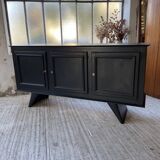 Brutalist black sideboard from the 60s