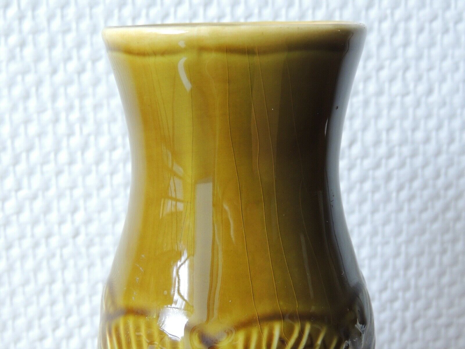 Gien  vase in olive green slurry 60s