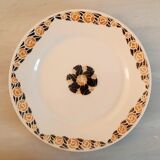 Flat earthenware plates old Badonviller model rosette vintage