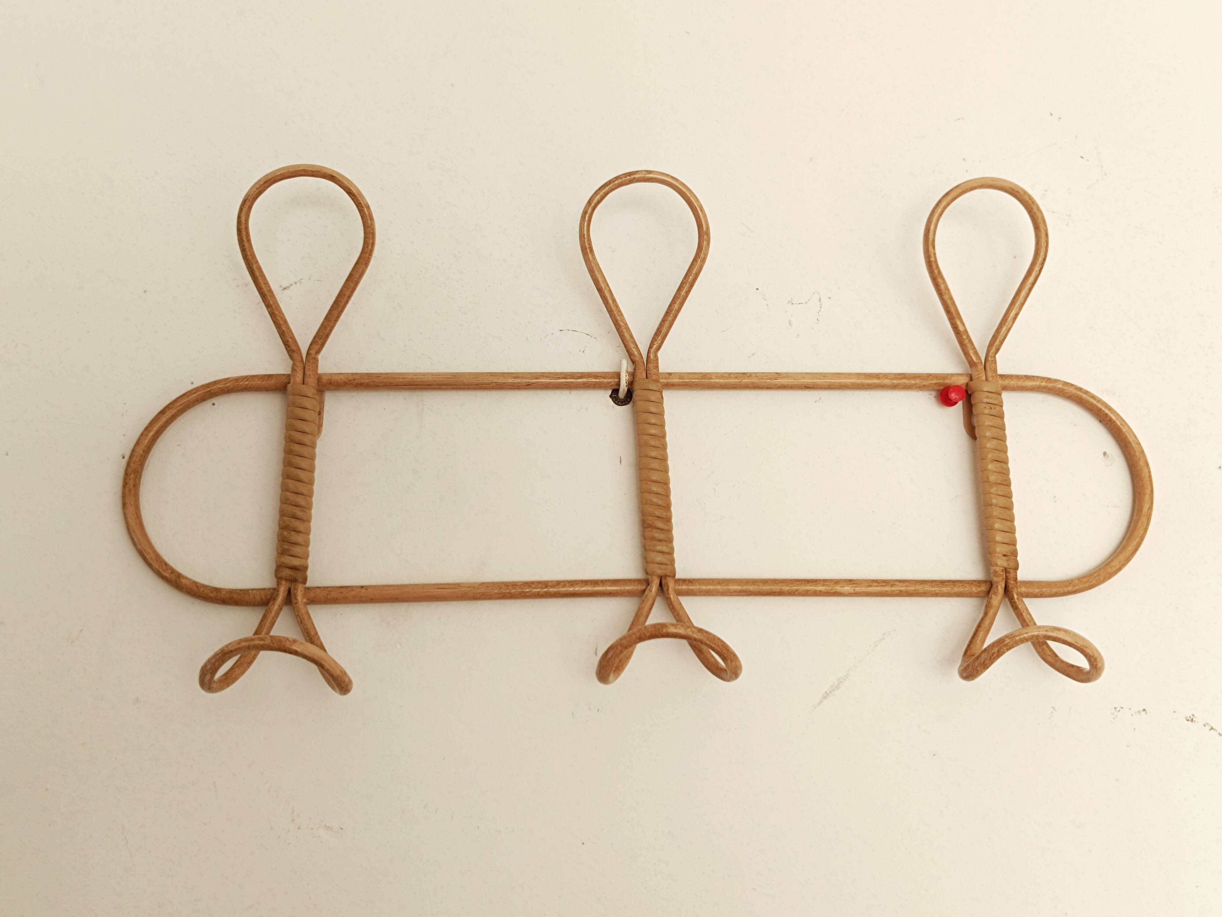 Wall-mounted coat rack imitation wicker