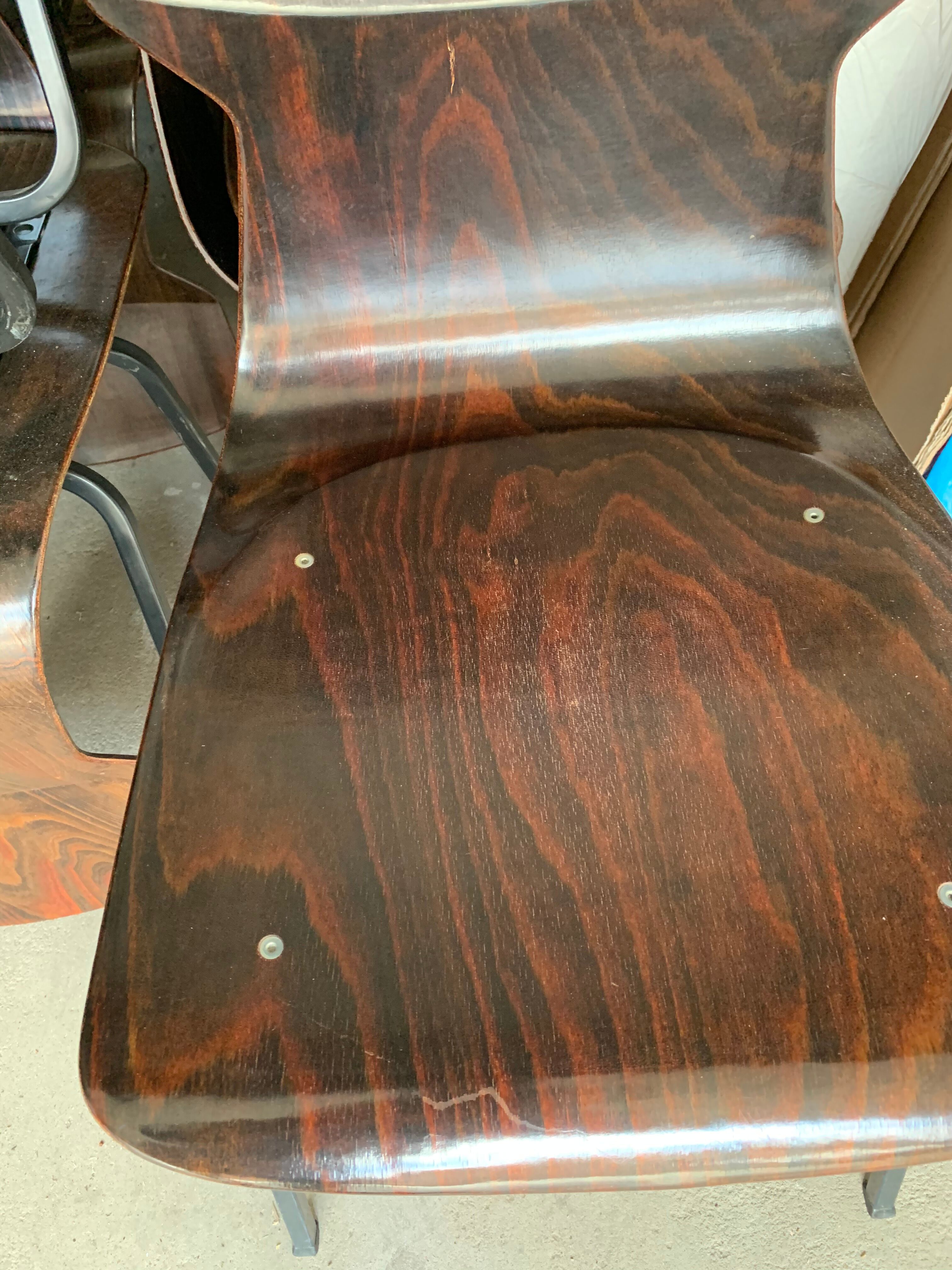 Set of 6 rosewood chairs Eromes