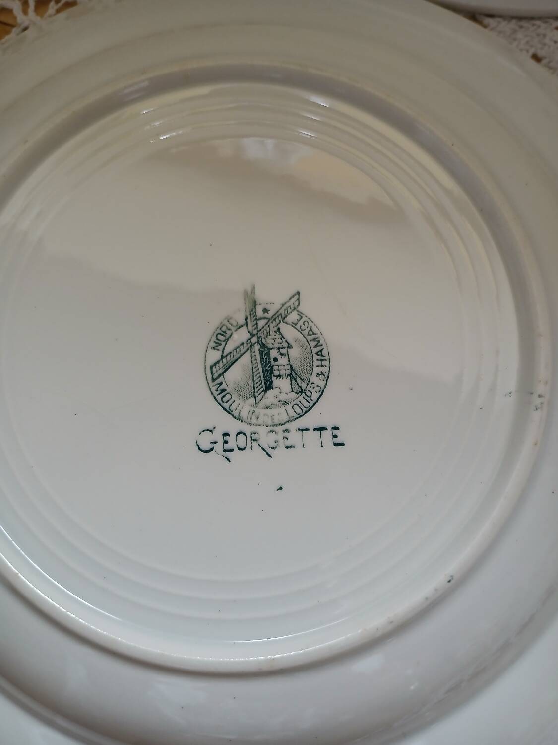 6 antique ironstone plates