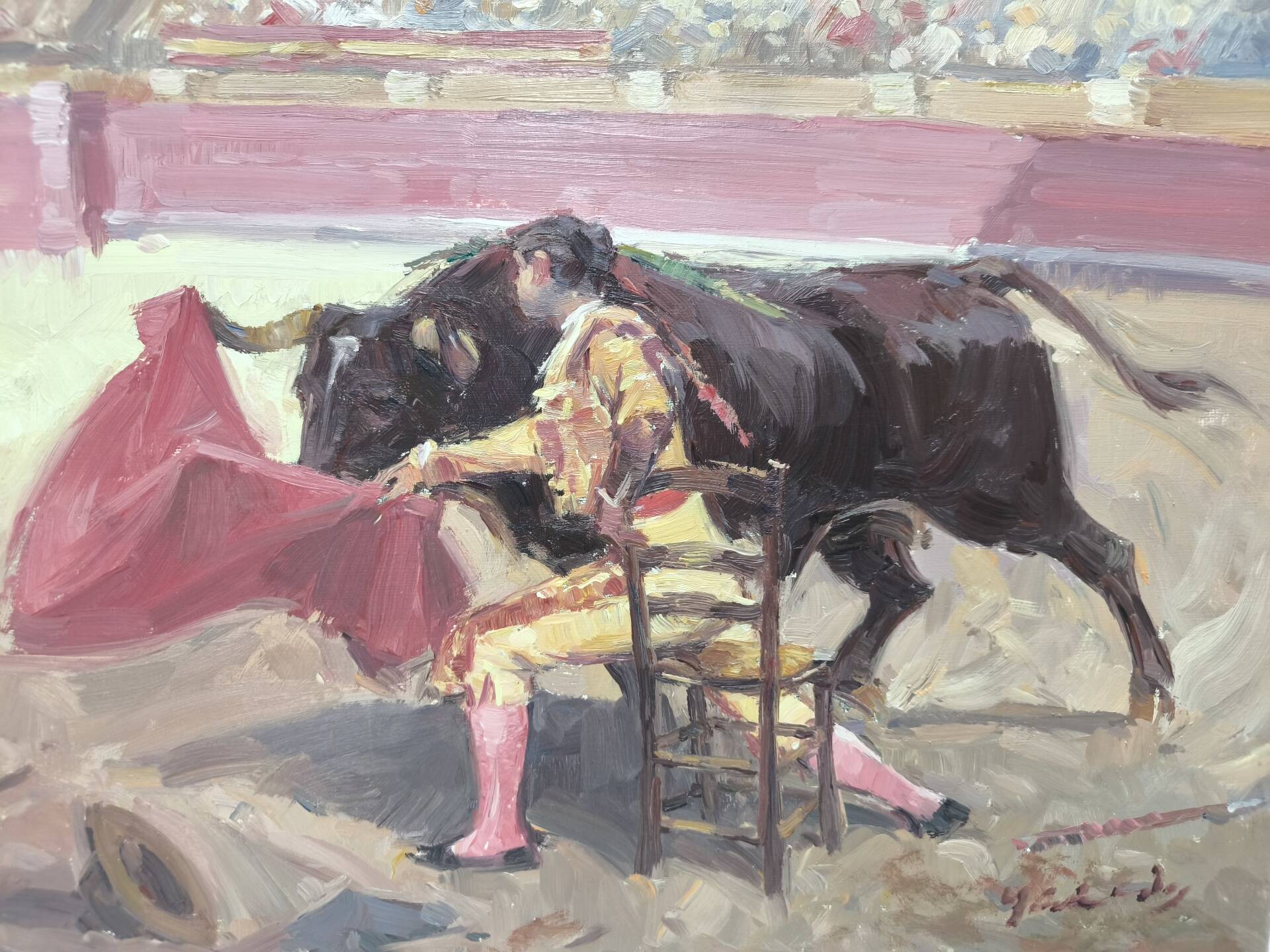 Peinture de tauromachie faite à la main