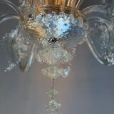 Venetian chandelier made of Murano glass, six light arms, circa 1940.