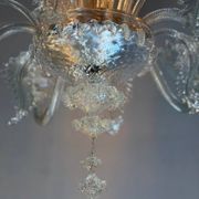 Venetian chandelier made of Murano glass, six light arms, circa 1940.