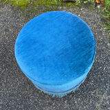 Blue velvet pouf