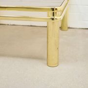 vintage brass coffee table smoked glass