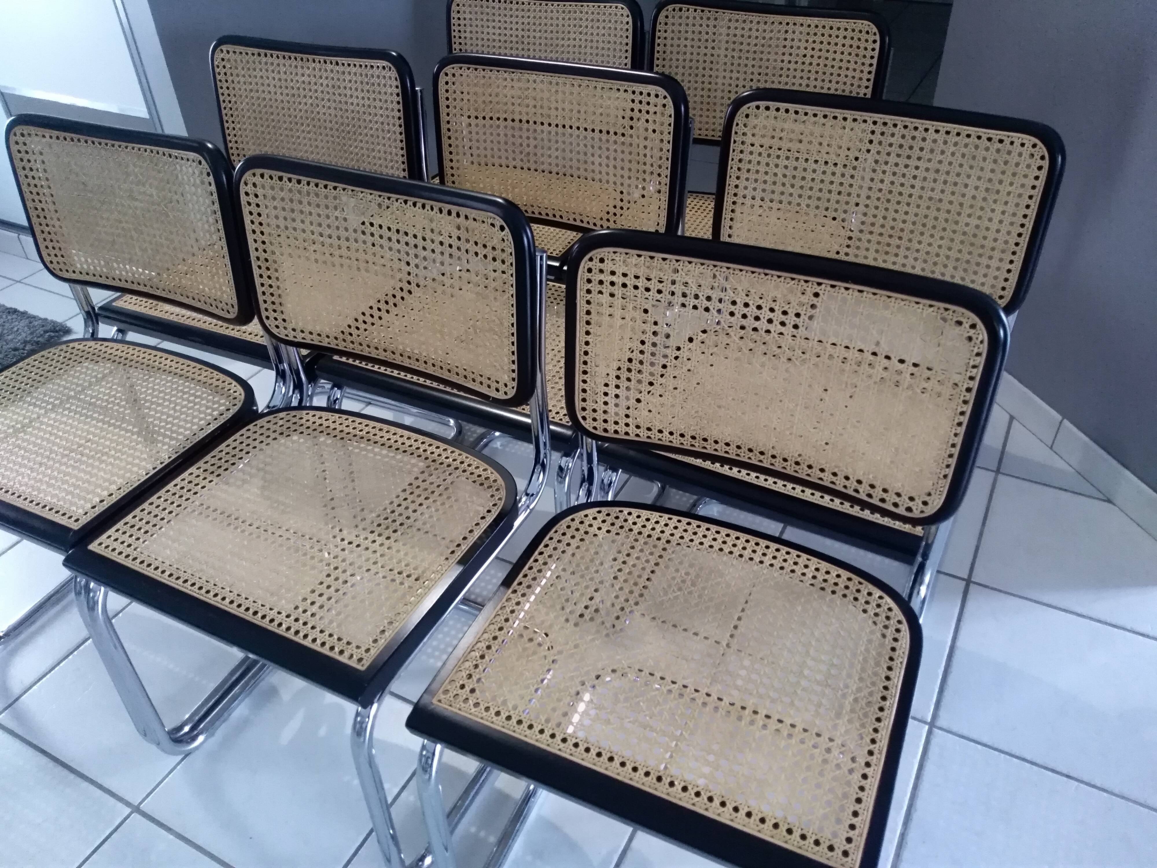 Suite of 8 chairs Cesca B32 by Marcel Breuer vintage 04/92
