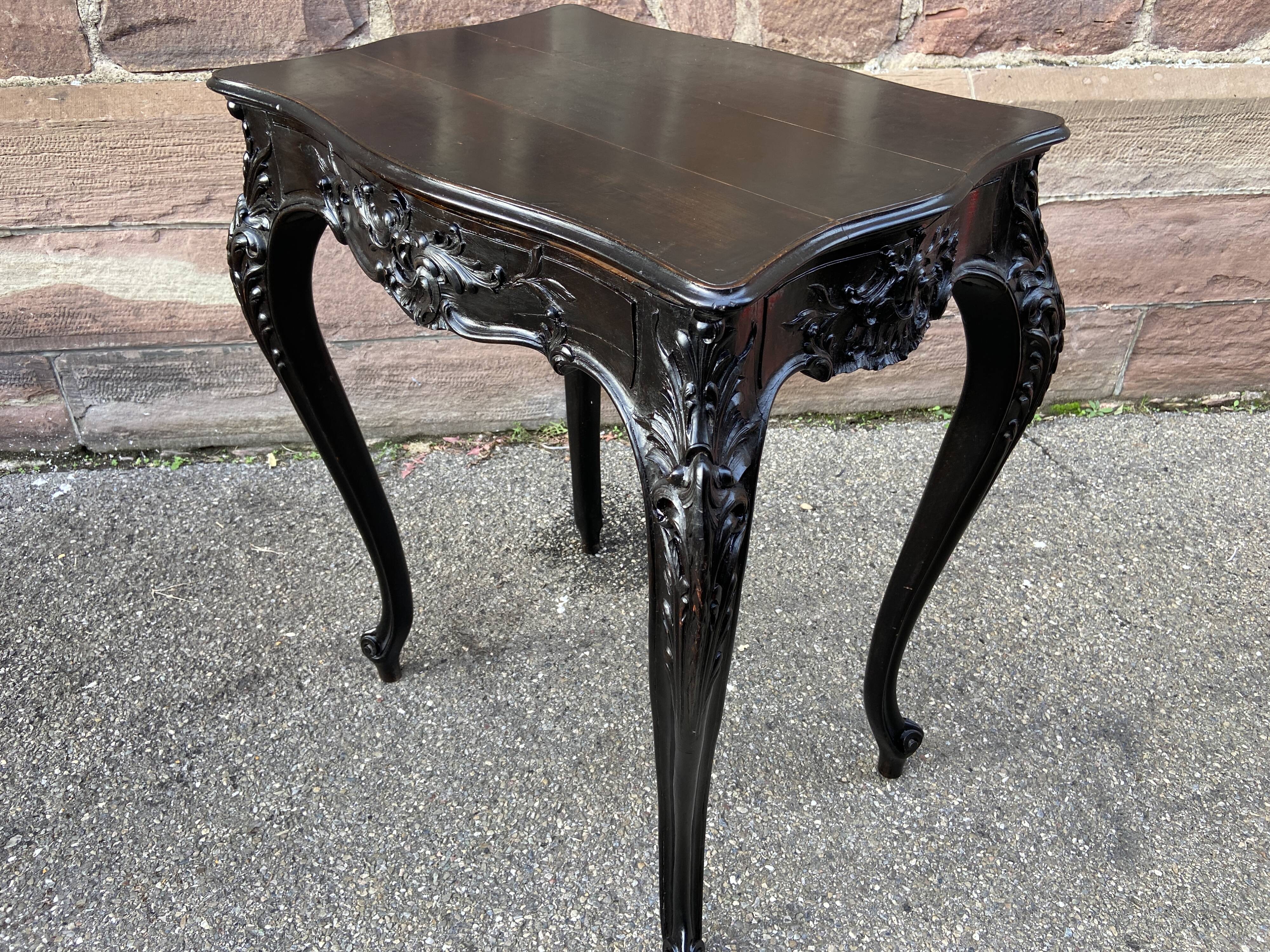 Middle table living room console 1900 neo louis xv in blackened wood napoleon iii