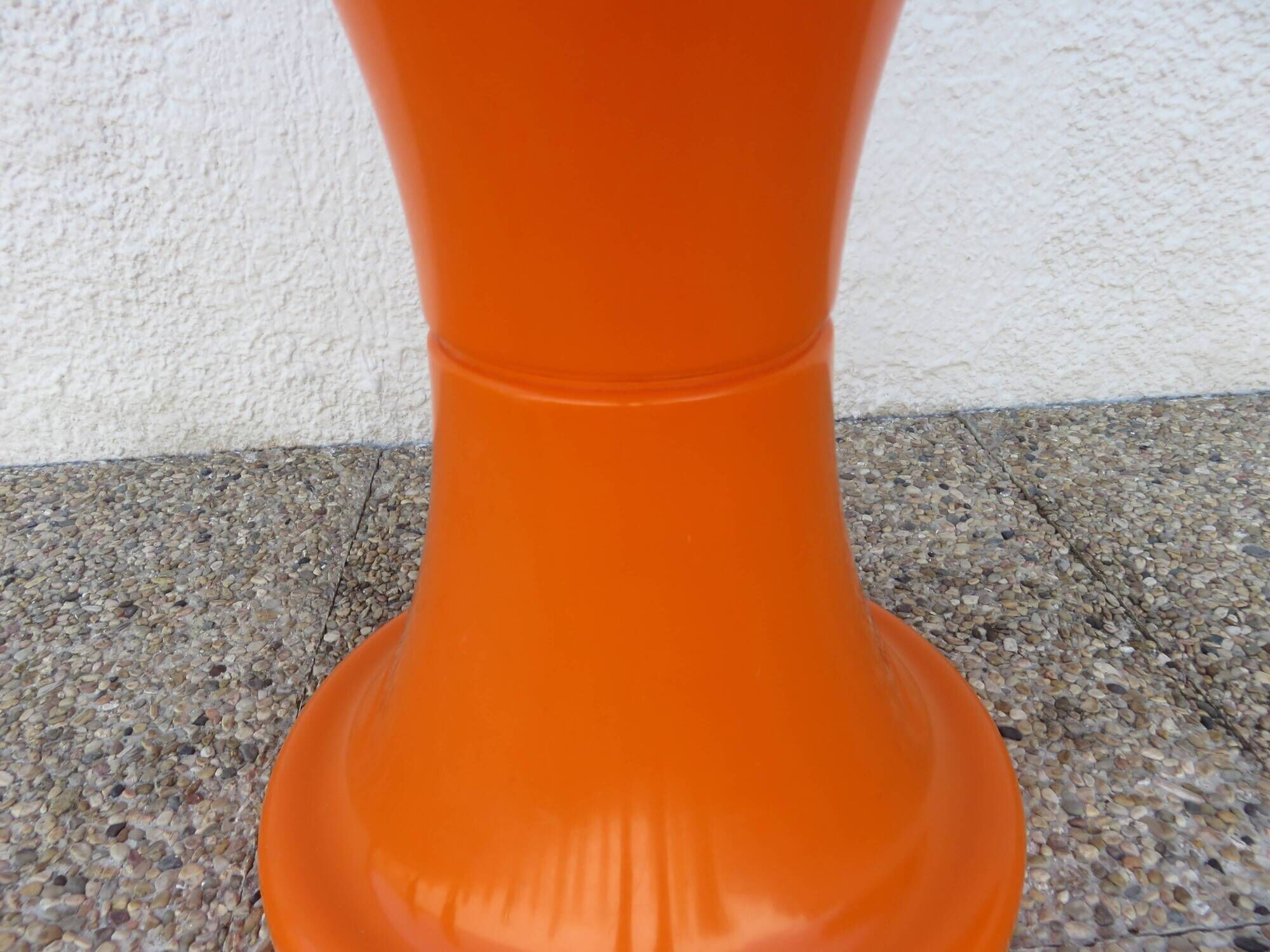 "Selup" orange plastic stool, pure 1970s design, France.
