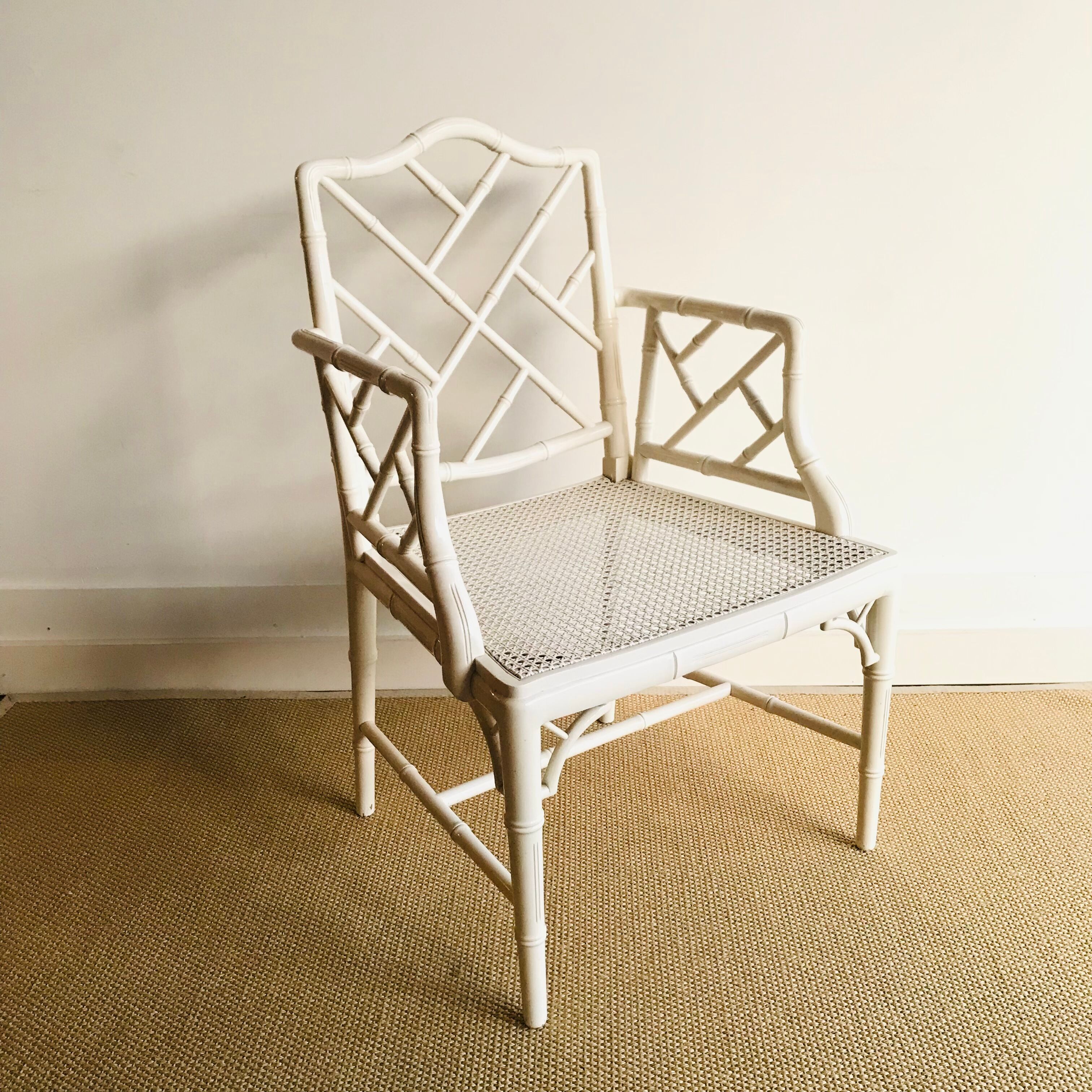 Armrest chair faux bamboo