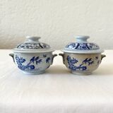 Two fine earthenware cream pots, Japanese service, Creil and Montereau, 19th century