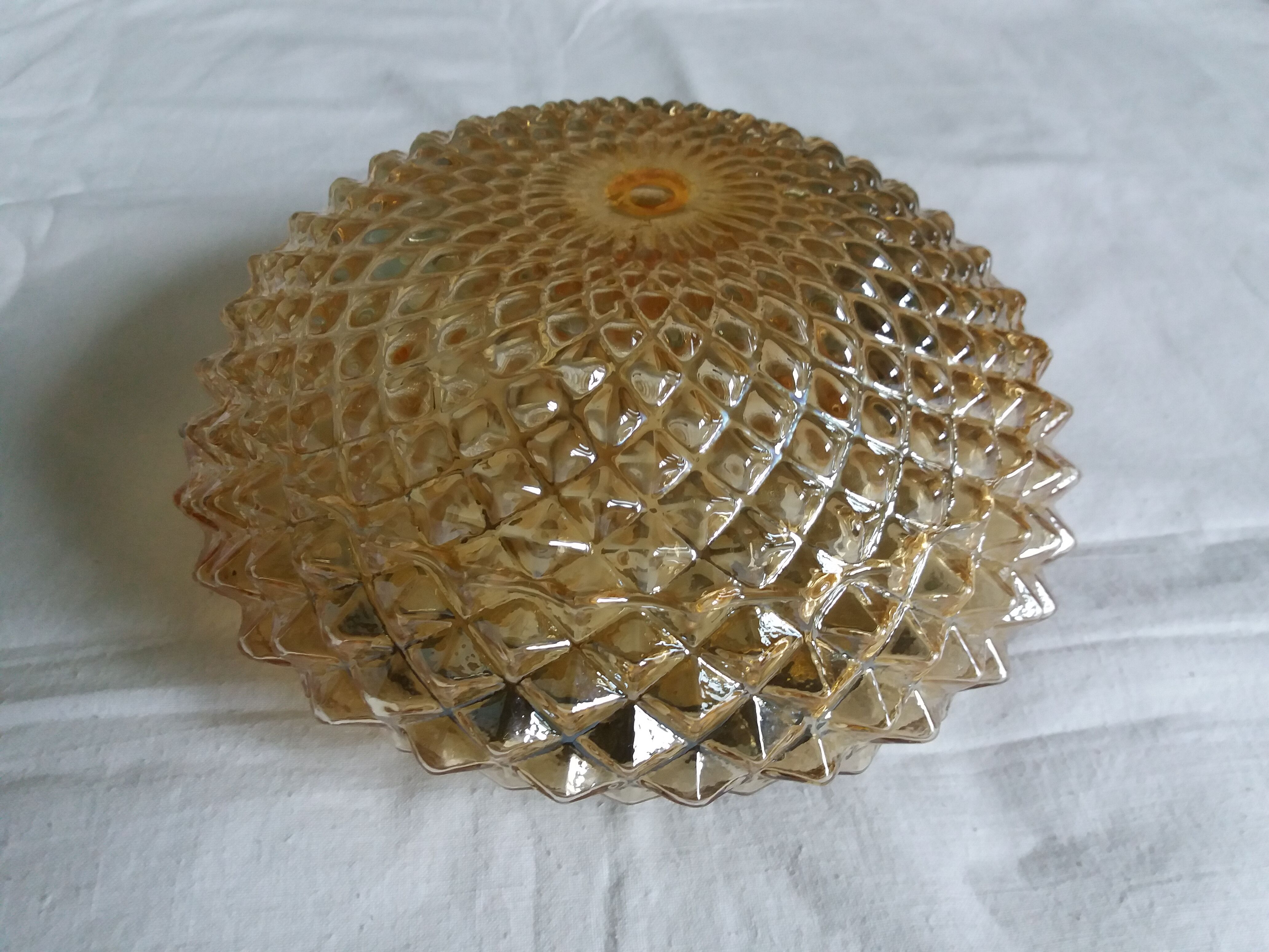 Molded glass wall lamp or ceiling lamp