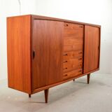 XL HP Hansen Scandinavian Design Teak Wooden Highboard Credenza Denmark 60s
