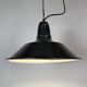 Industrial French Black Enamel Factory Pendant Lamp, 1960s