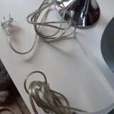 Pair of chrome mushroom lamps