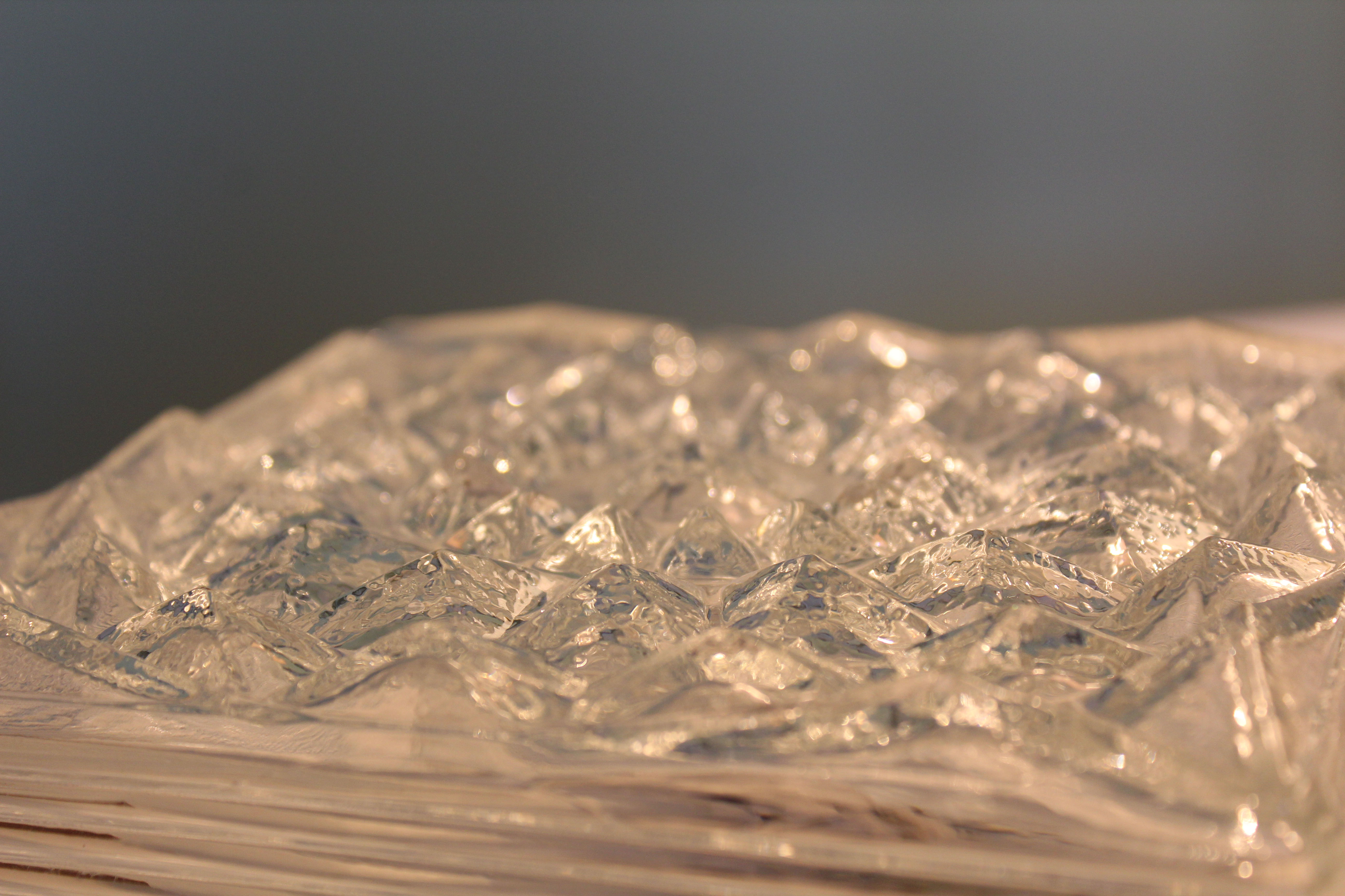 Vintage glass ceiling or wall lamp, Italy, 70s