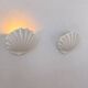 Vintage pair of white porcelain wall lights, France 1970.