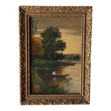Tableau XIXème huile sur bois