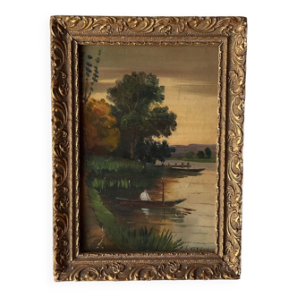 Tableau XIXème huile sur bois