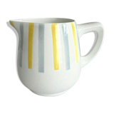Ceramic water pot sarreguemines etoile patterns gray and yellow stripes service etoile