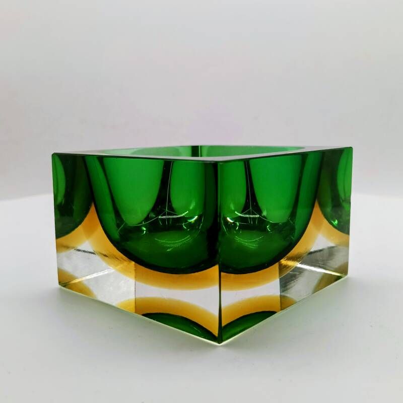 1960s Square Ashtray in Murano Glass by Flavio Poli for Seguso.