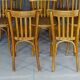 Set of 10 1960s curved wood bistro chairs ready for service