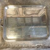 Silver-plated metal serving tray