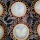 6 coasters in wooden wicker and butterfly background